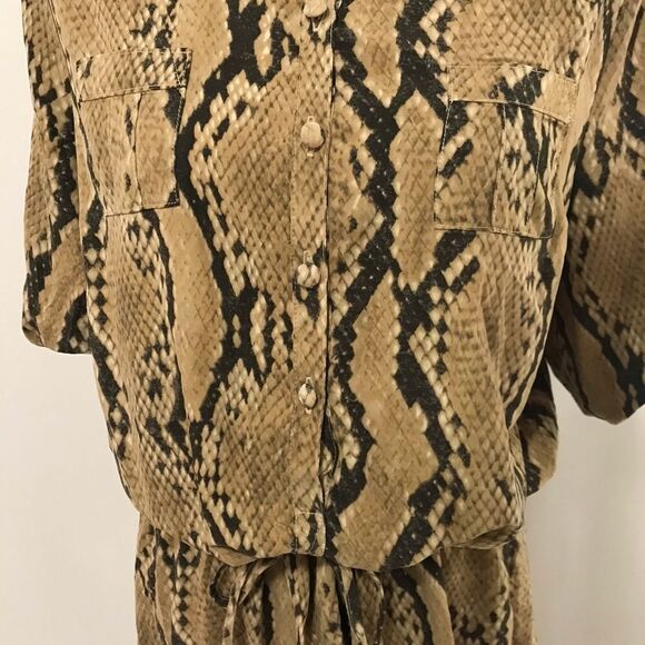 Python print blouson waist dress - Picture 6 of 7